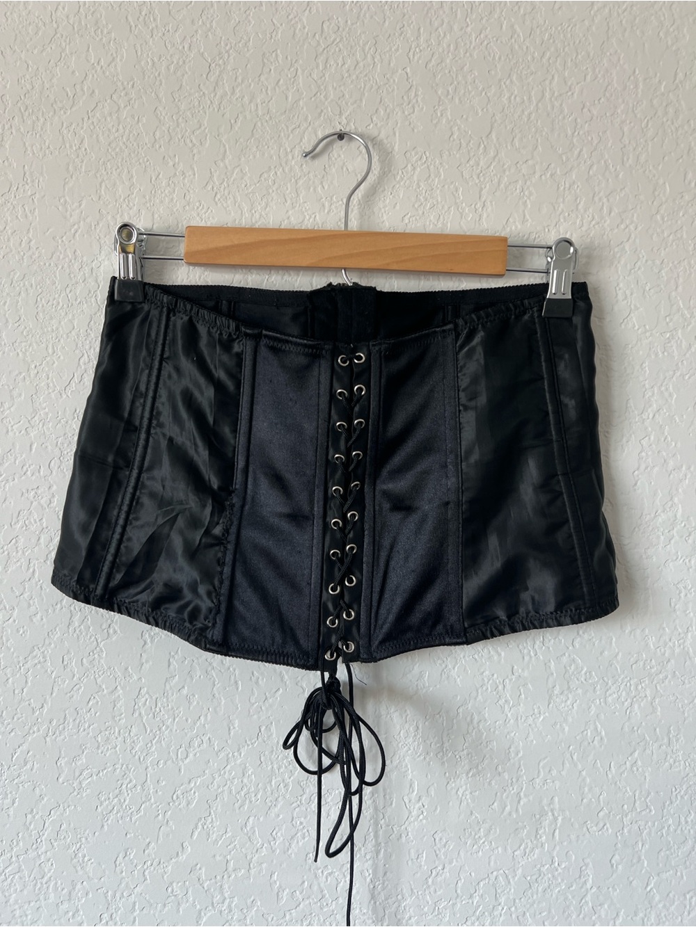 Vintage Fredrick’s of Hollywood Black Lace-Up Corset Mini Corset